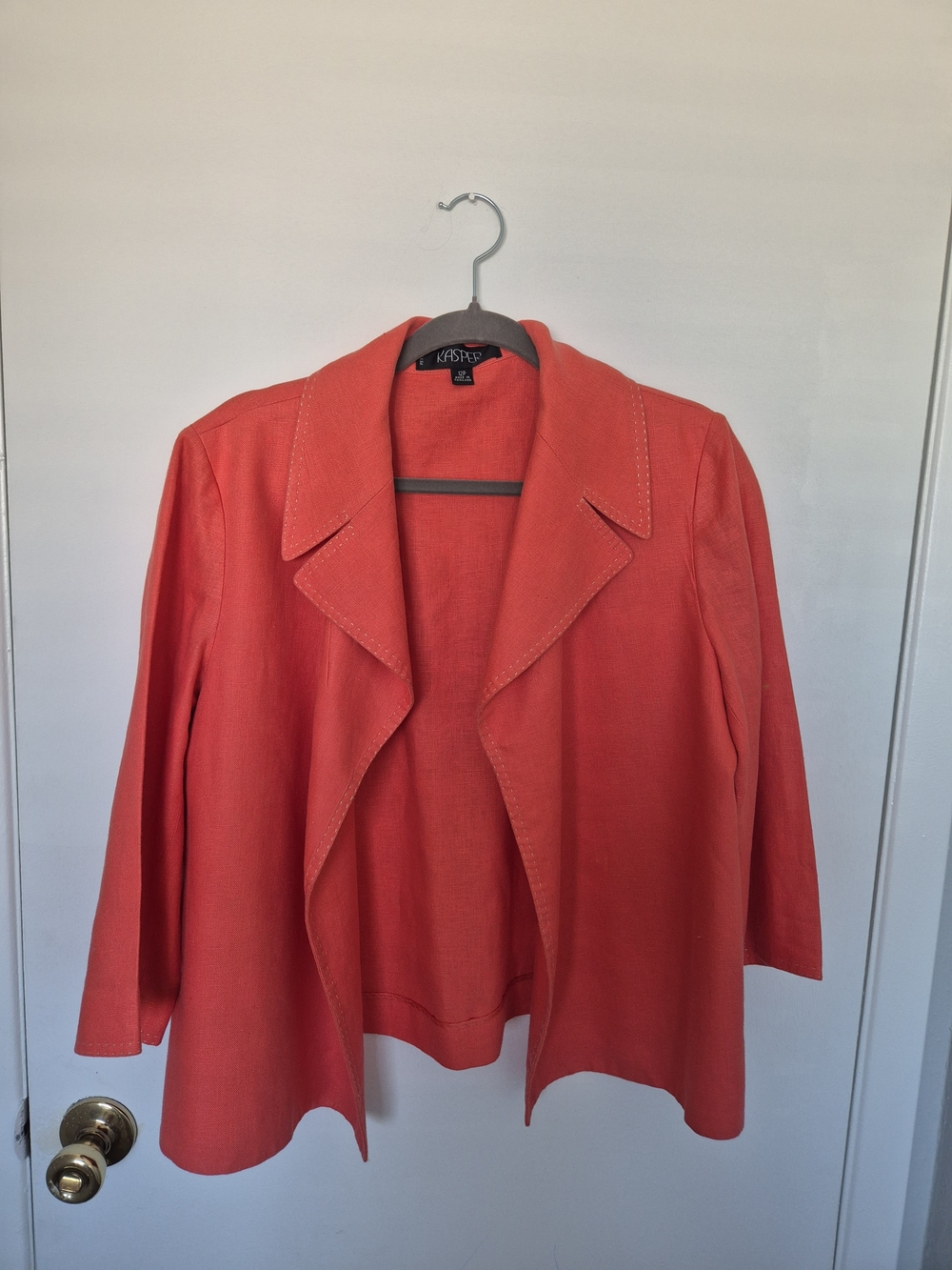 Kasper Coral Open-Front Jacket